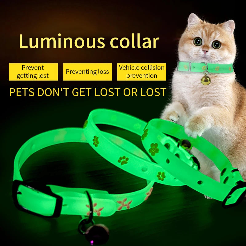 Collar de Silicona Luminoso para Gatos – Ajustable y Colorido