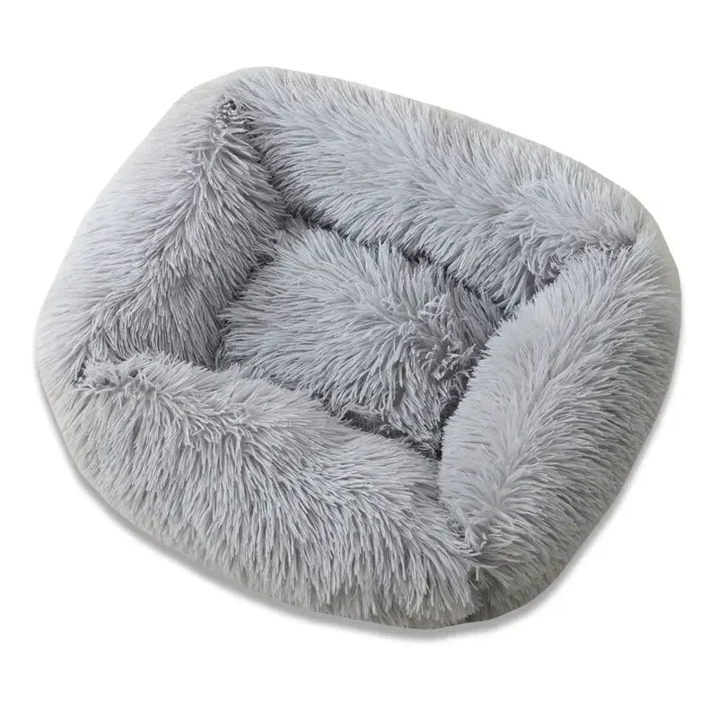 Cama Cuadrada de Felpa para Perros y Gatos – Suave, Cálida y Antideslizante