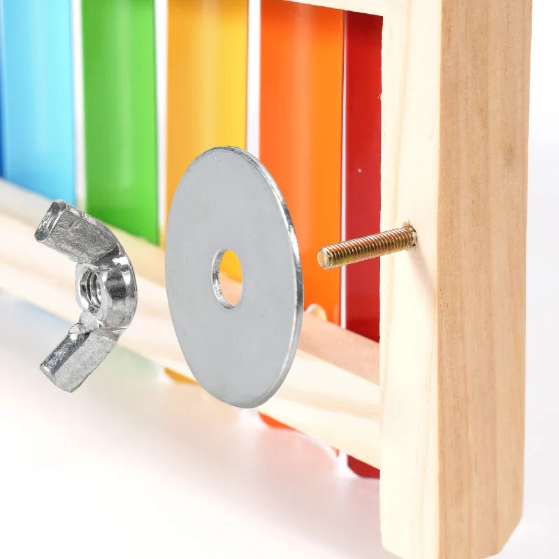 Juguete para pajaros con xilófono y comedero decorativo para aves