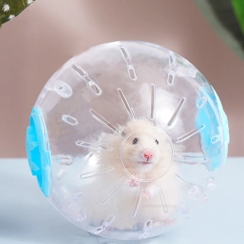 Pelota de Carrera Transparente para Pequeños Animales – Diseño Poroso y Seguro en Colores Azul y Rosa
