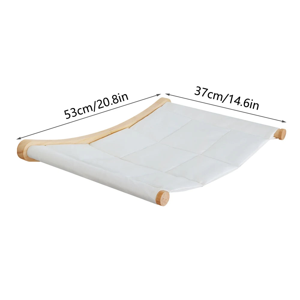 Hamaca de pared para gatos y árbol de un solo nivel en madera