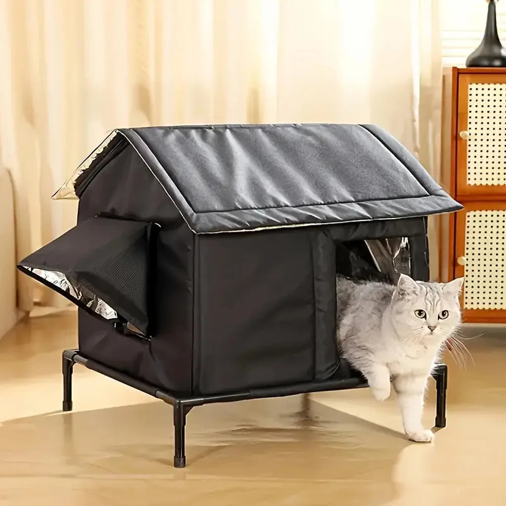 Casa para gatos impermeable y fácil de montar para uso exterior e interior
