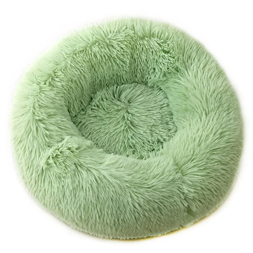 Cama Redonda de Felpa para Perros y Gatos BPEDT – Cálida, Suave y Antideslizante