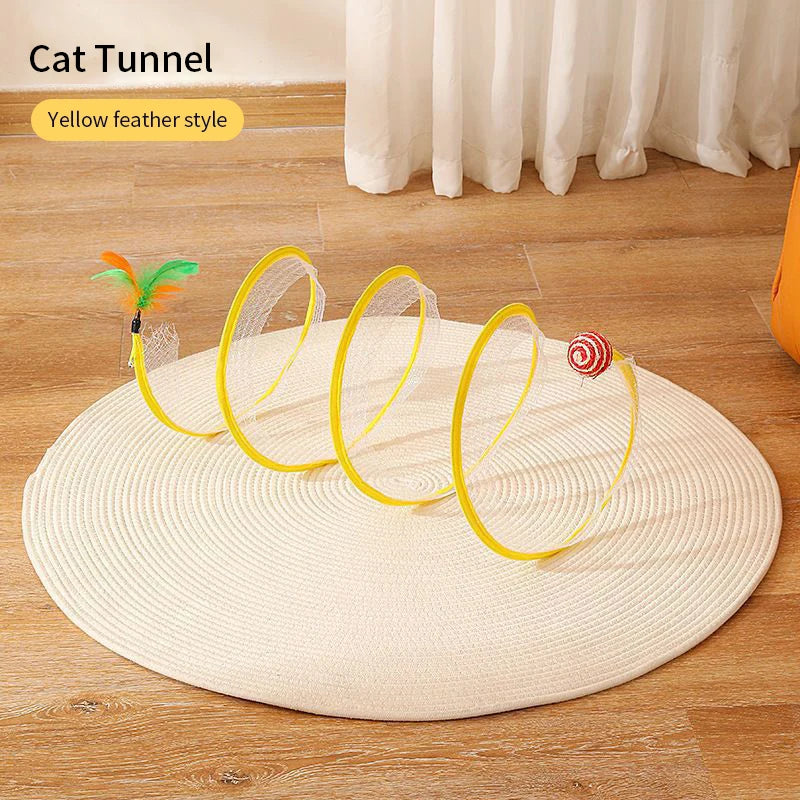 Túnel para Gatos con Juguetes y Diseño Resistente – Divertido, Seguro y Fácil de Almacenar