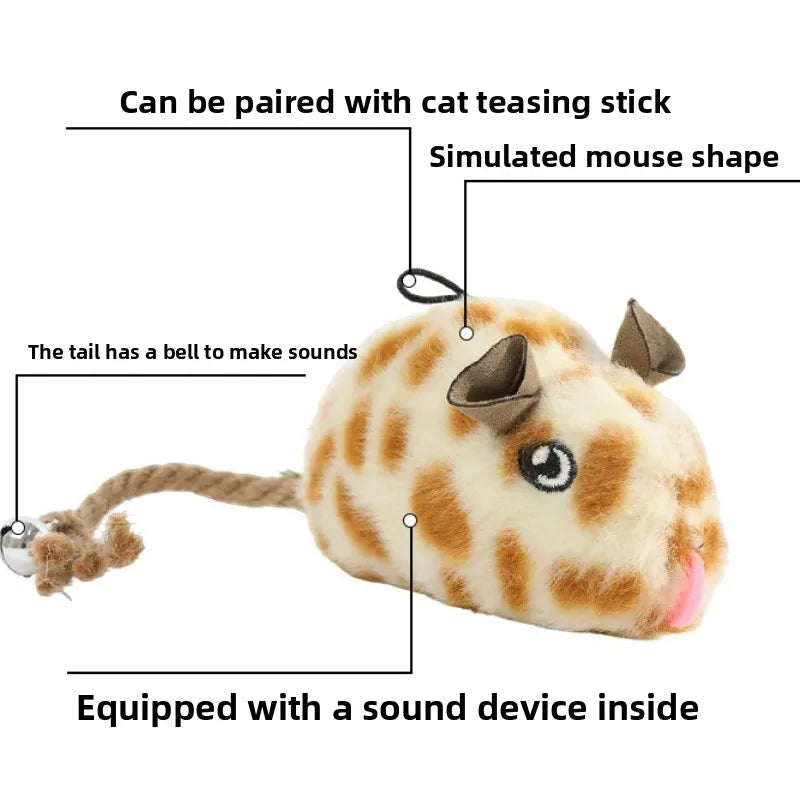 Ratón Juguete Automático Chirriante para Gatos - Diversión Autónoma y Estimulante