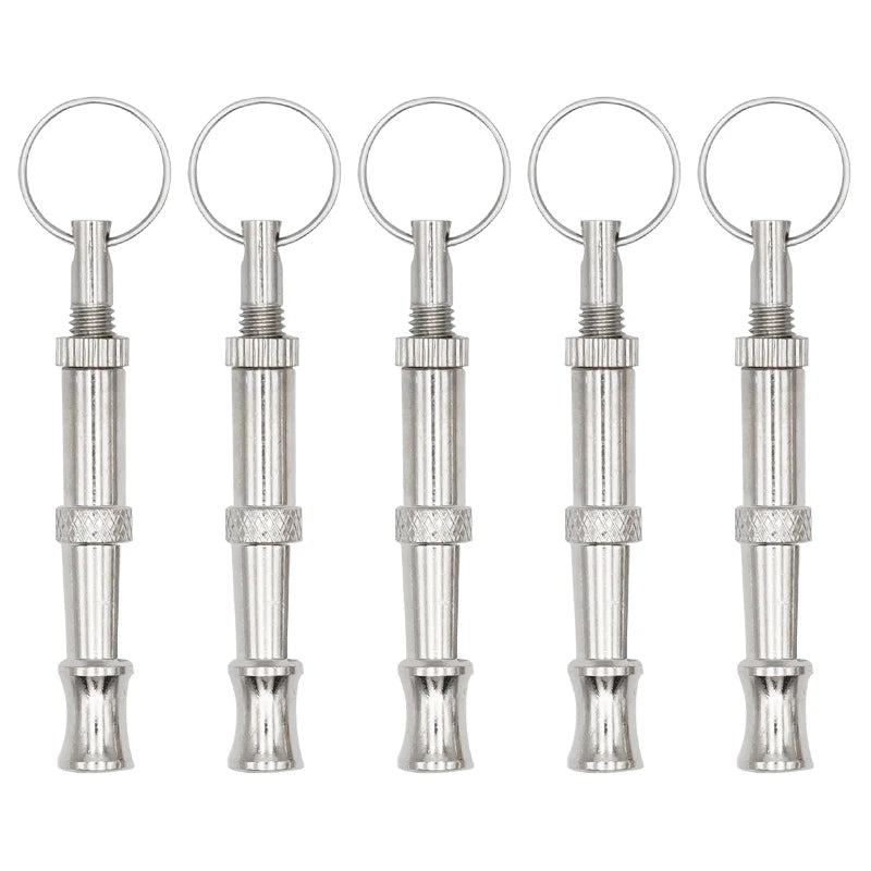 Silbato de entrenamiento para aves y mascotas con volumen ajustable en acero inoxidable