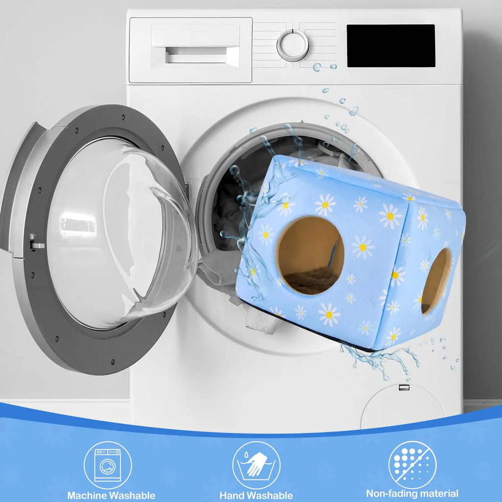 Casa para conejos y pequeños animales con entrada amplia y lavable en máquina