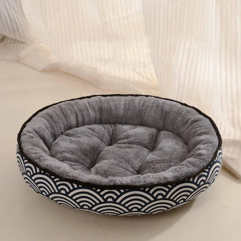 Cama Redonda de Felpa BPEDT para Perros y Gatos – Confort y Relajación