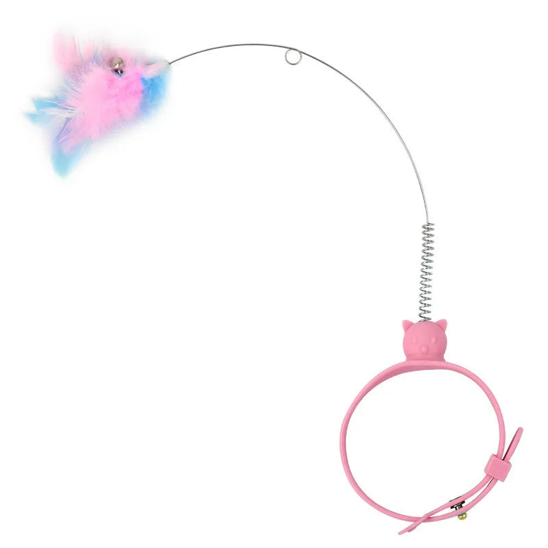 Juguete para Gatos con Plumas y Dedo Ajustable en Silicon