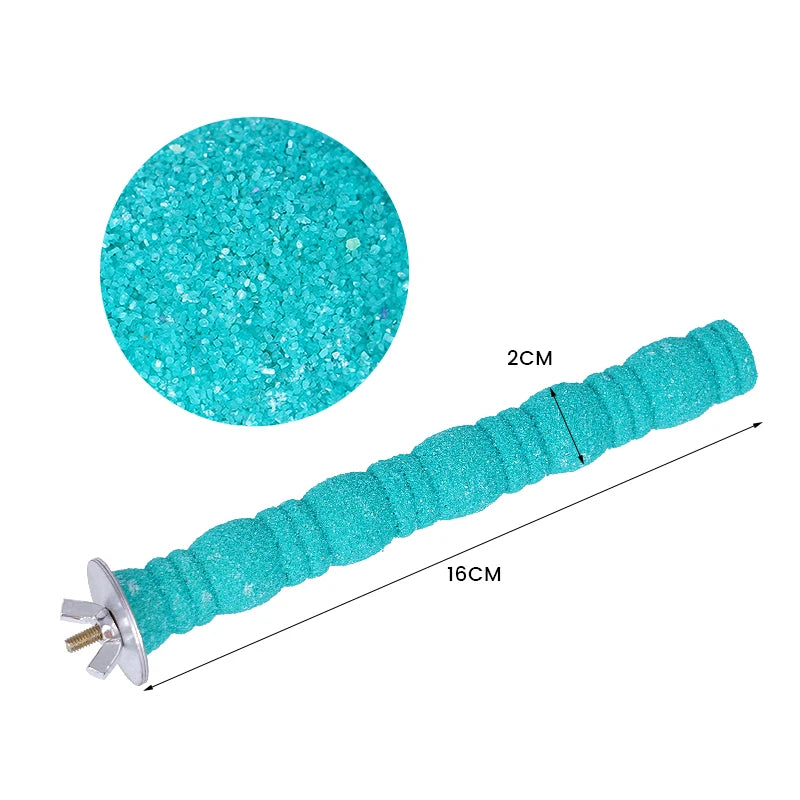 Juguete de madera para pico y garras de aves - barras de molienda y accesorios para jaula de loro