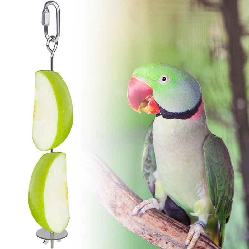 Tenedor de fruta de acero inoxidable para loros