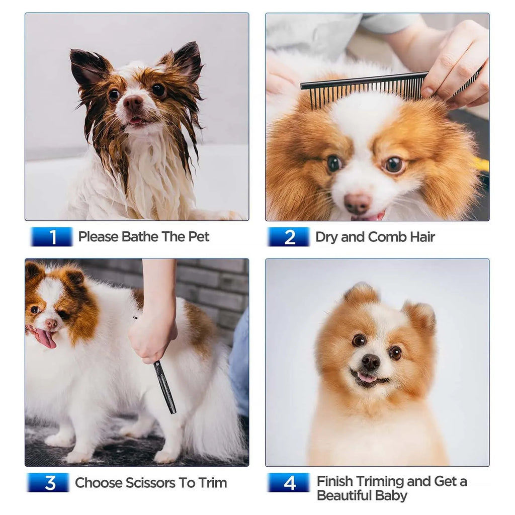 Tijeras de Grooming para Perros – Cuchilla Larga, Seguridad y Diseño Ergonómico