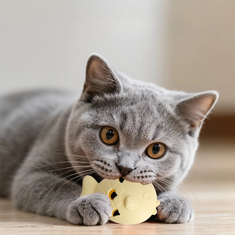 Juguete interactivo para gatos de silicona antideslizante