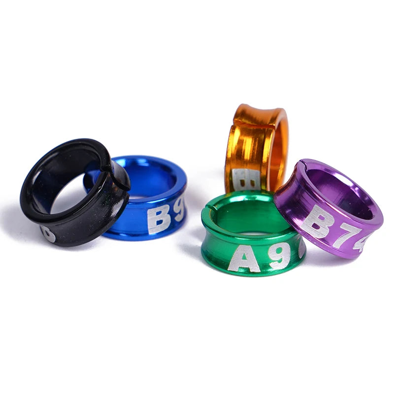 10Pcs Anillos para patas de aves en aluminio, identificación y entrenamiento al aire libre
