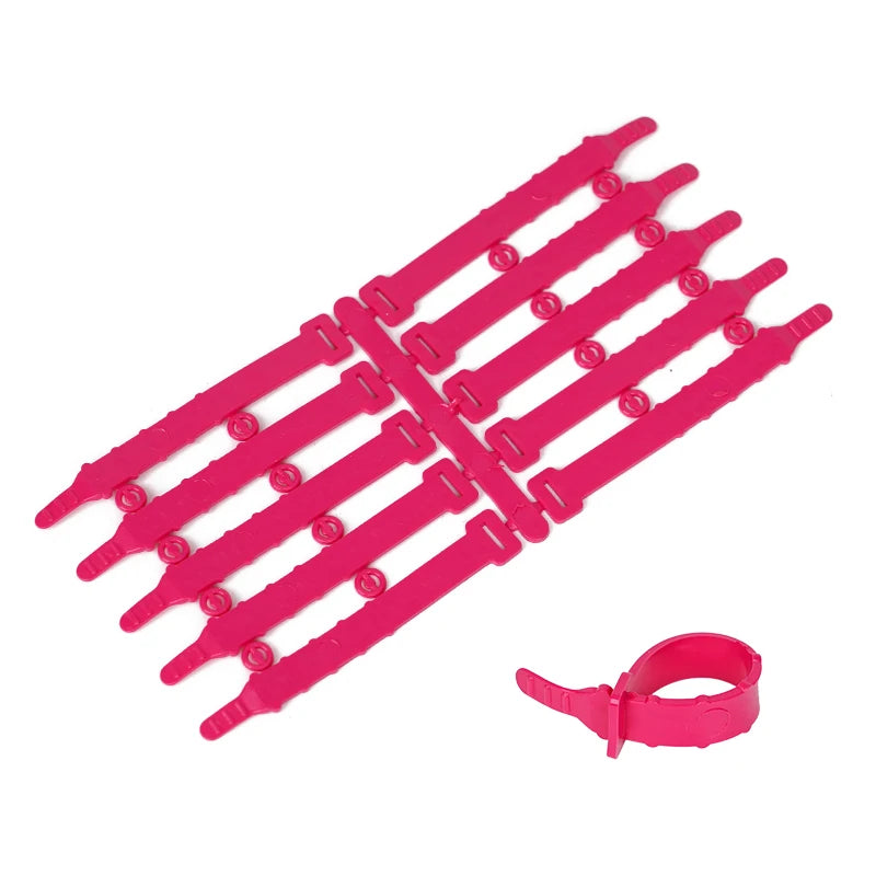 Anillos ajustables de PVC para aves de corral en diferentes colores - Pack de 30 o 50 unidades