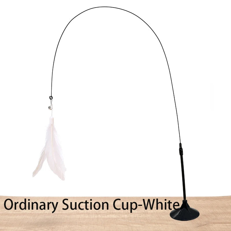 Juguete para Gatos de Plumas Interactivo con Sonido y Sello en Succión