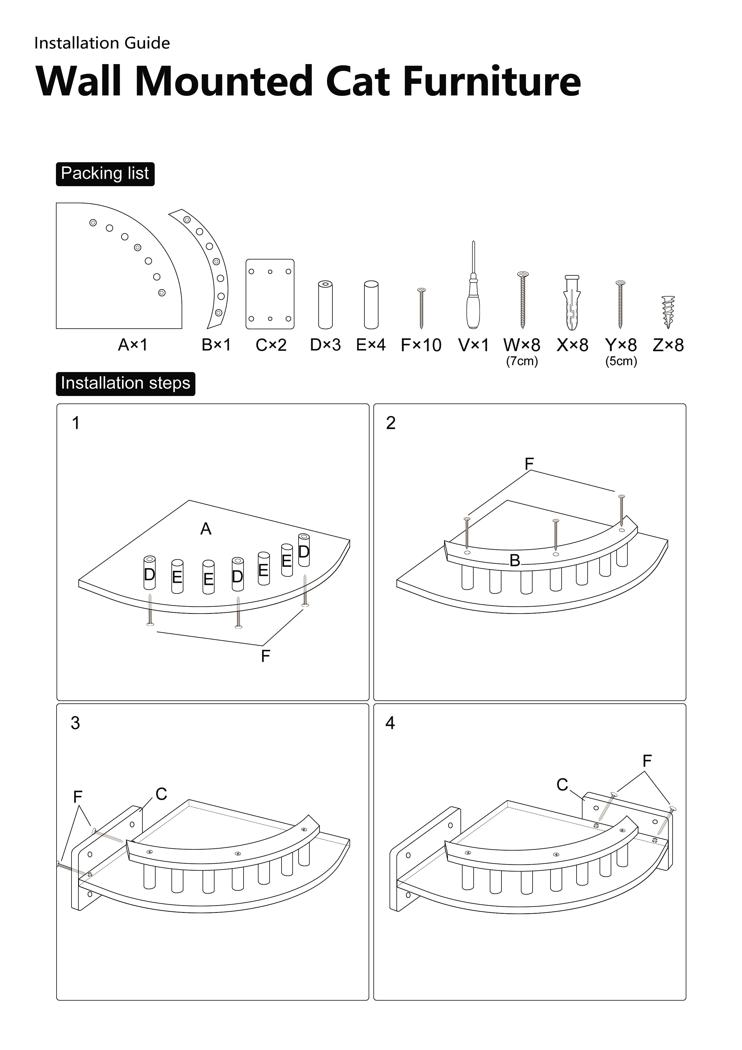 Estanterías y hamaca para gatos con diseño vertical y 3 pasos