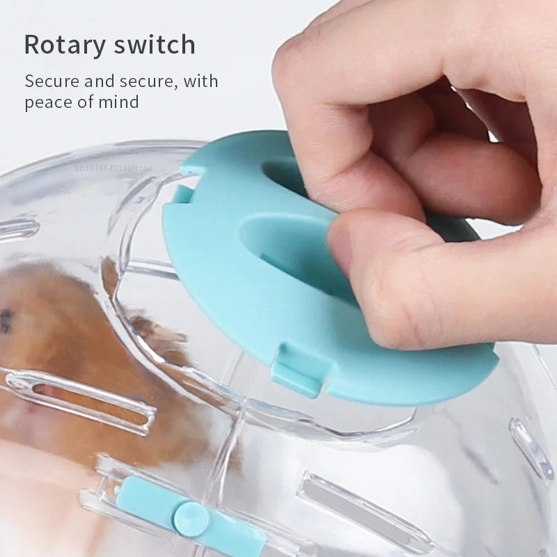 Pelota de Carrera Transparente para Pequeños Animales – Diseño Poroso y Seguro en Colores Azul y Rosa