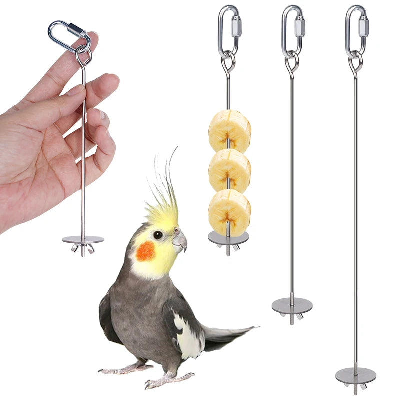 Tenedor de fruta de acero inoxidable para loros