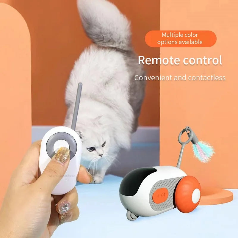 Juguete interactivo para gatos con control remoto y modo automático - Diversión ilimitada y estimulación mental