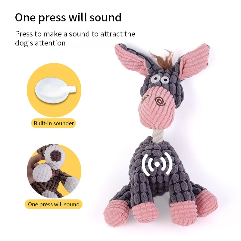 Juguete Mordedor para Perros en Cuero de Pana y Algodón PP