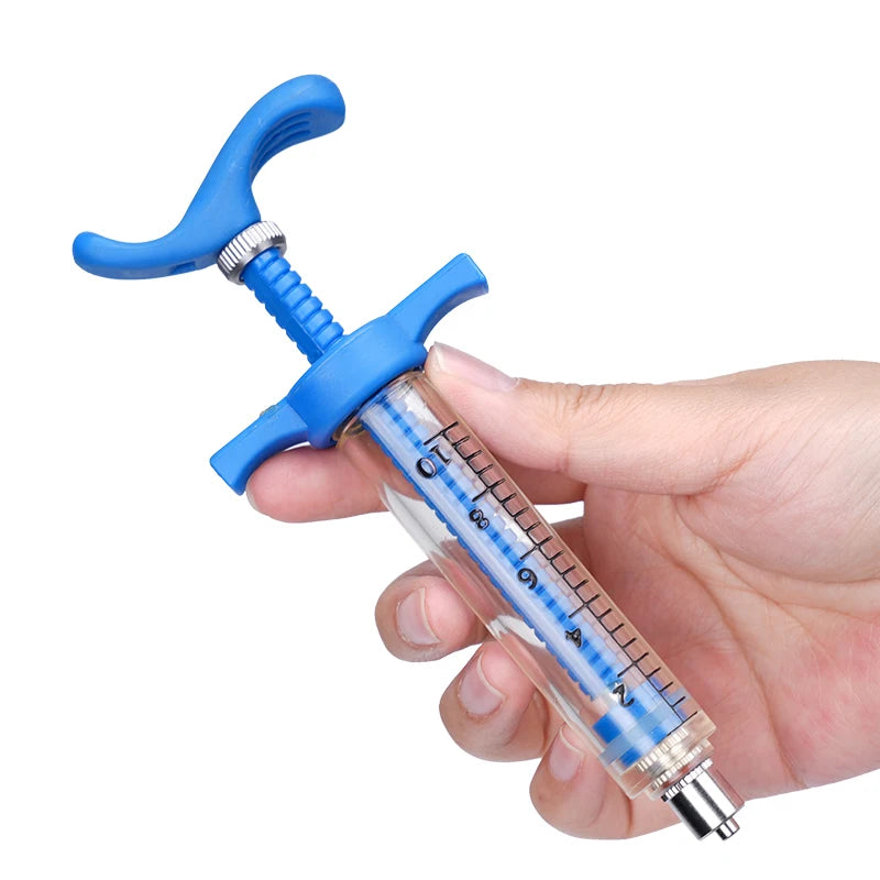 Jeringa veterinaria para animales con aguja de acero inoxidable y capacidad variable
