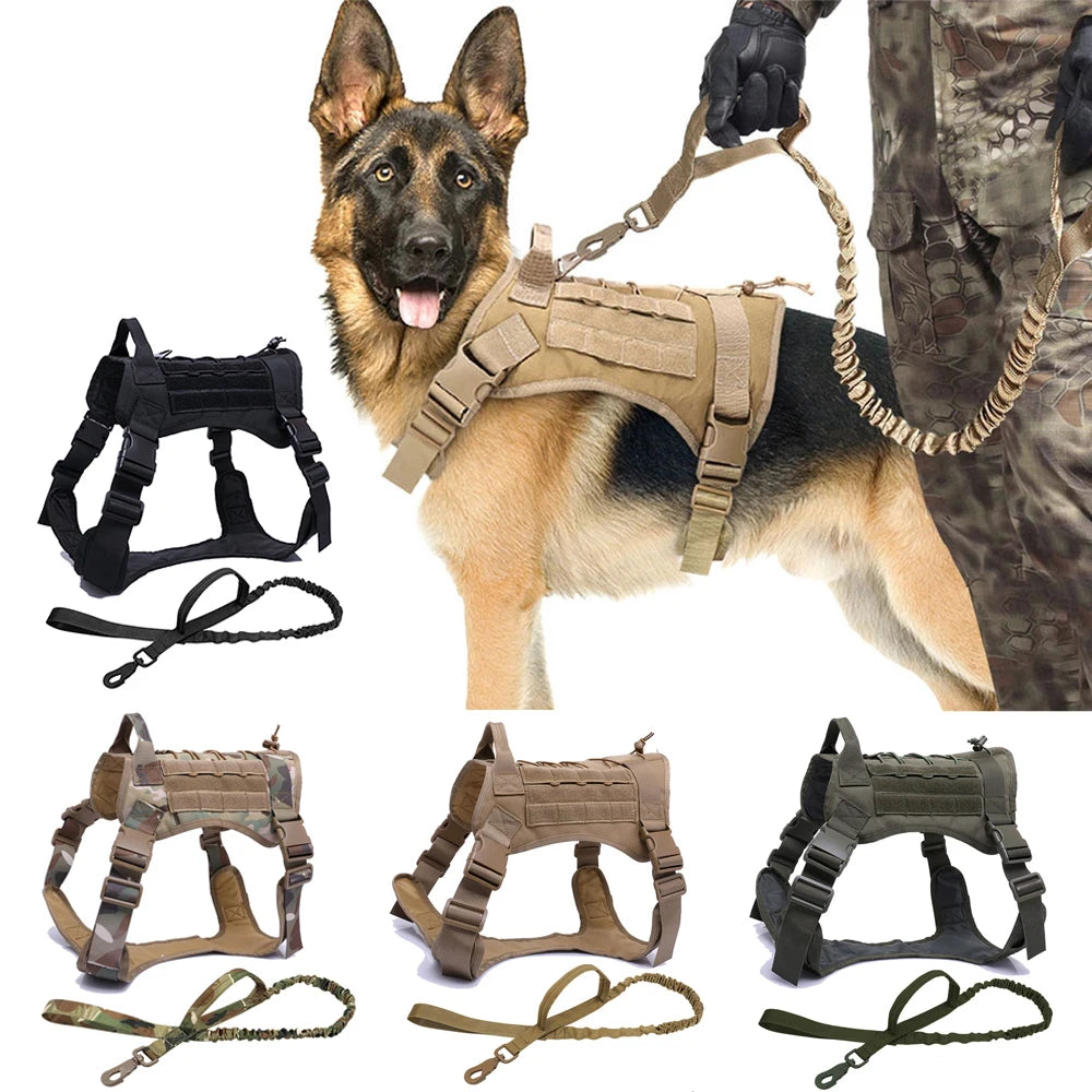 Arnés para perros con sistema MOLLE, ajustable y acolchado