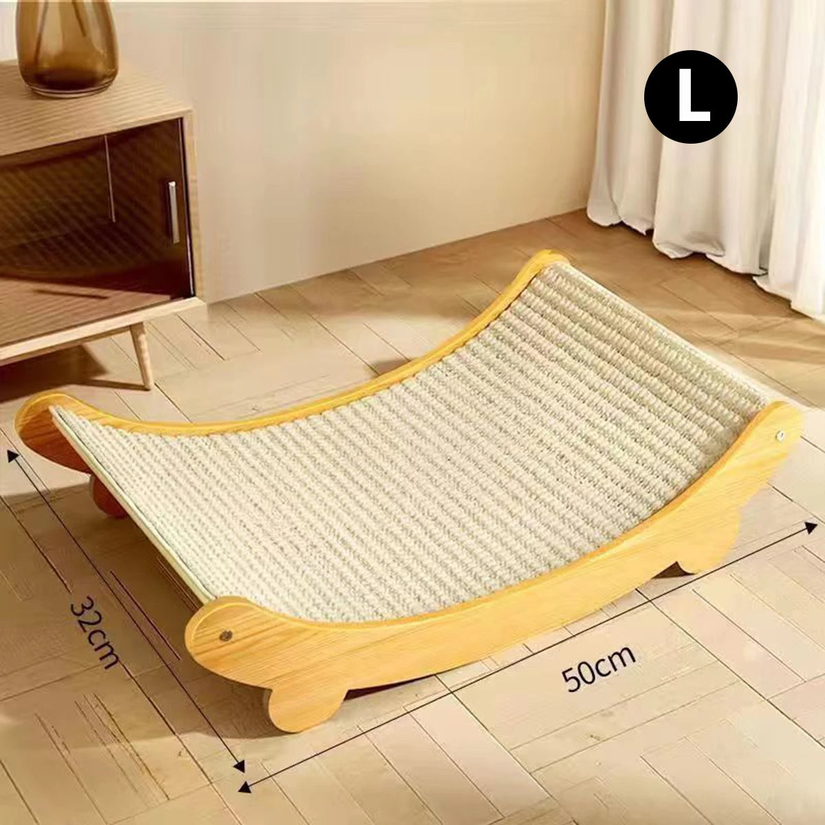 Rascador multifunción de madera para gatos con cama y rascador natural de sisal