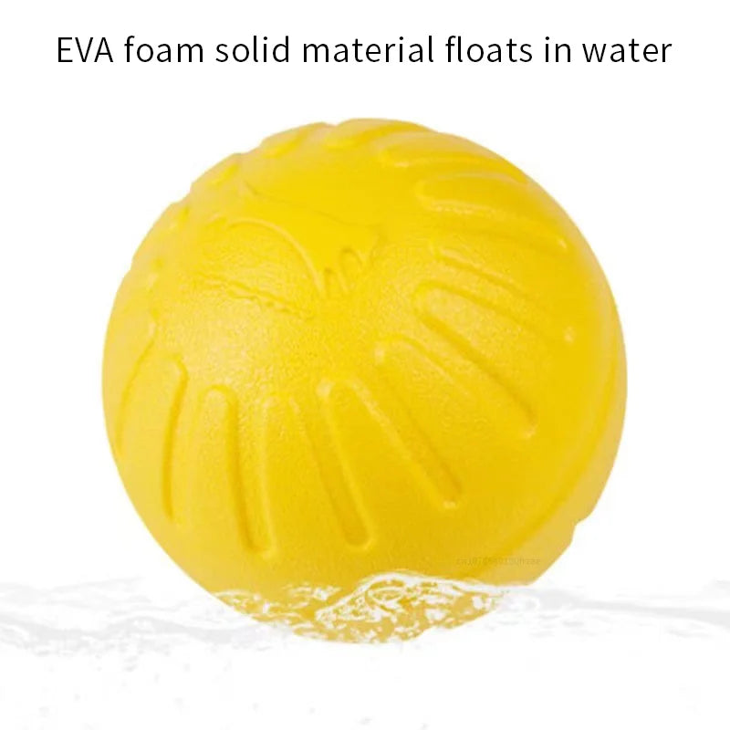 Pelota de Juegos para Perros en Material EVA y Caucho - Duradera, Color Amarillo