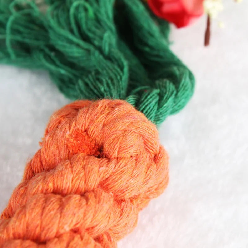 Juguete para Perros de Cuerda en Forma de Zanahoria de Algodón