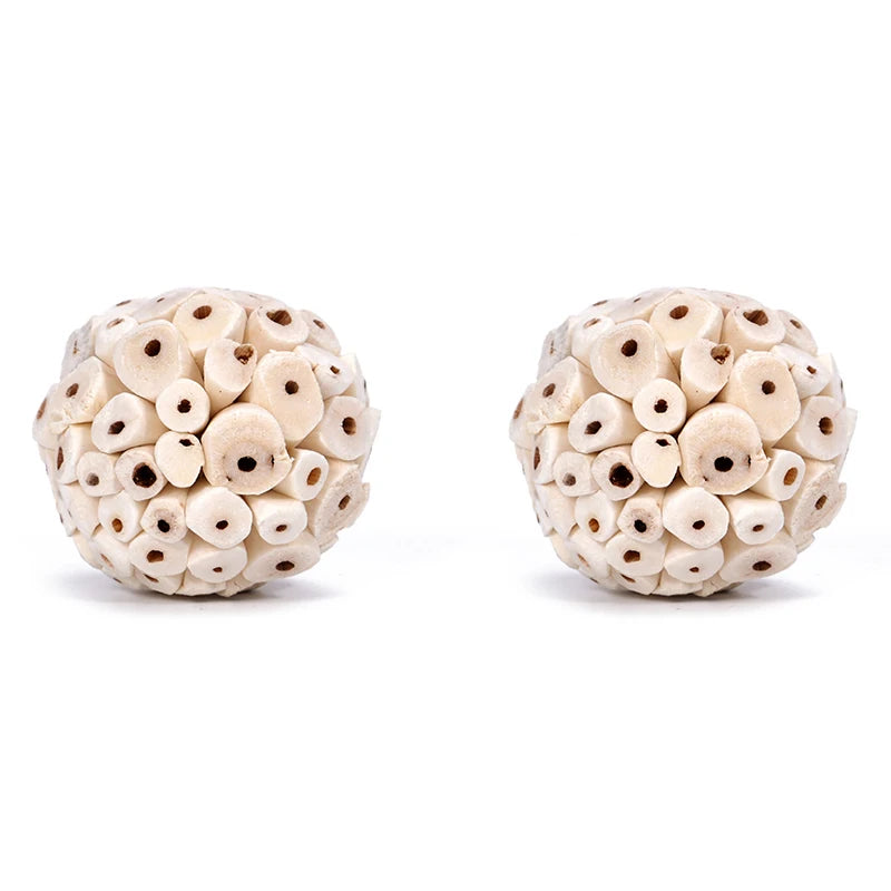Pelota para roedores y aves, juguete natural de madera para masticar y jugar