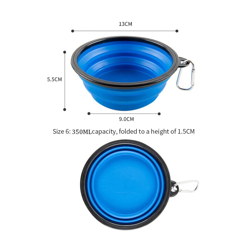 Cuenco Plegable para Perros en Silicona - Duradero, Anticaída y Multiusos