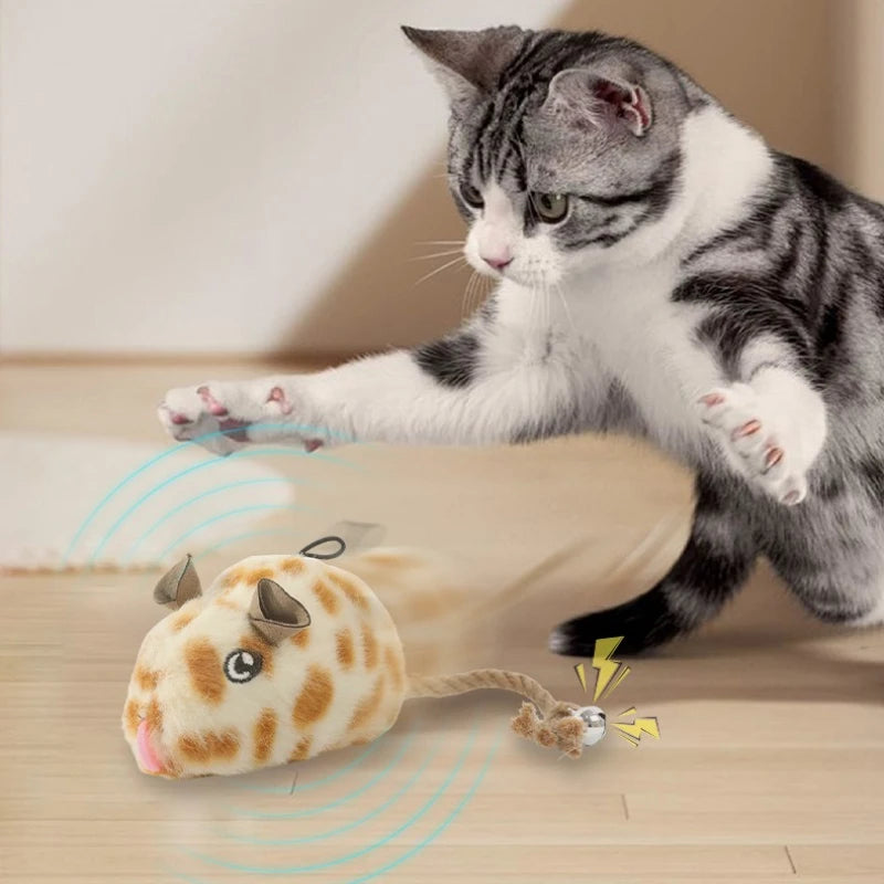 Ratón Juguete Automático Chirriante para Gatos - Diversión Autónoma y Estimulante