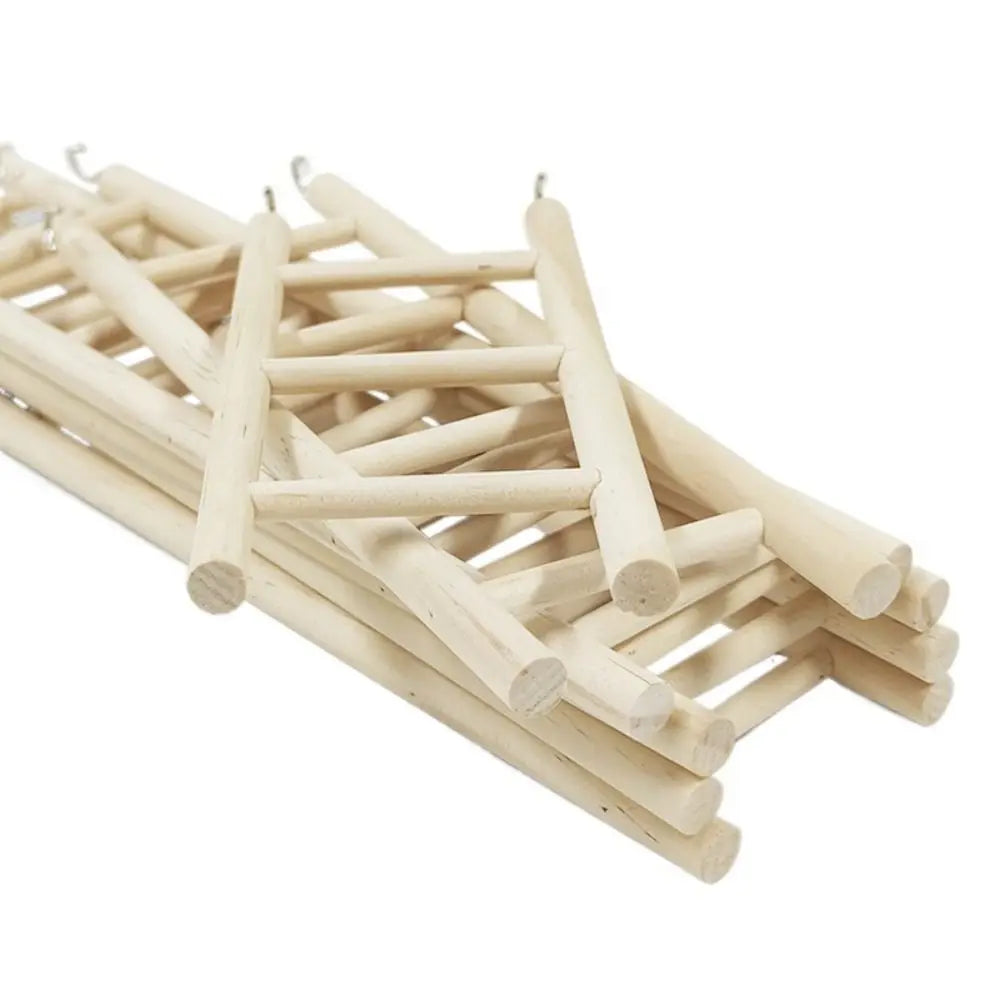 Escalera de madera para aves, resistente y fácil de instalar en la jaula