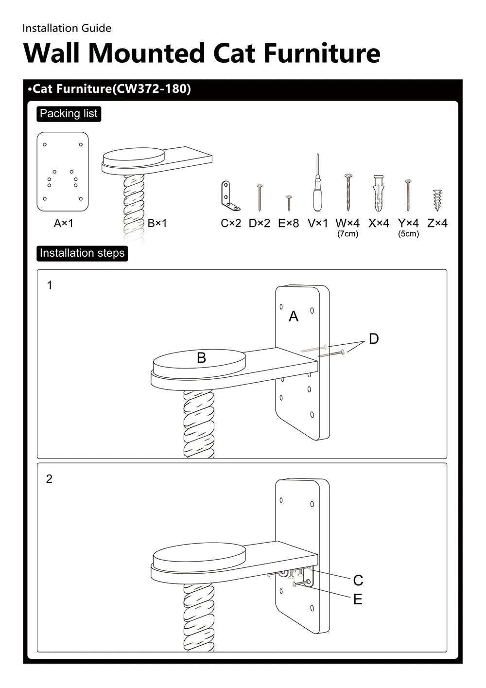 Árbol de escalada para gatos con cuerda, estantería y fácil instalación
