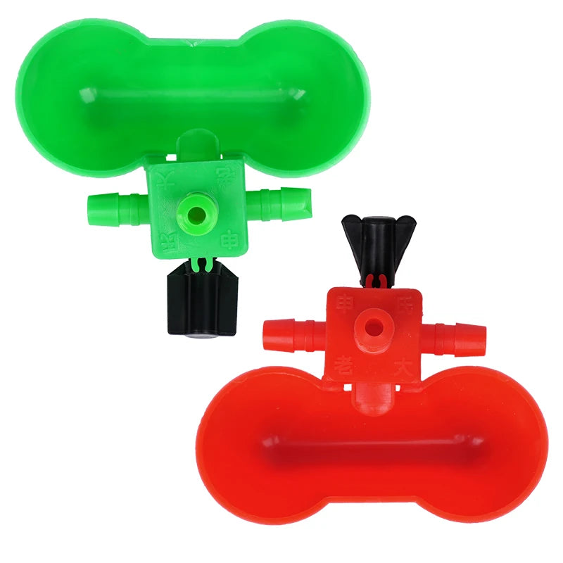 Bebedero automático para aves, conjunto de 10 cups de plástico con sistema de doble cuenco y tornillos