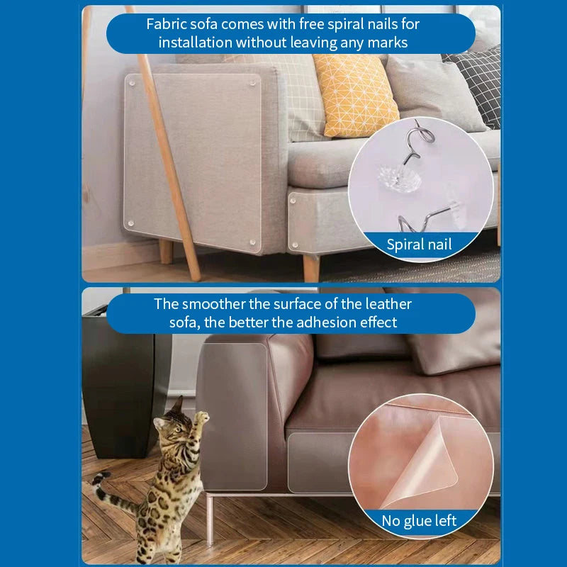 Protector de Muebles para Gatos – Tabla Rascadora Transparente y Antidesgaste