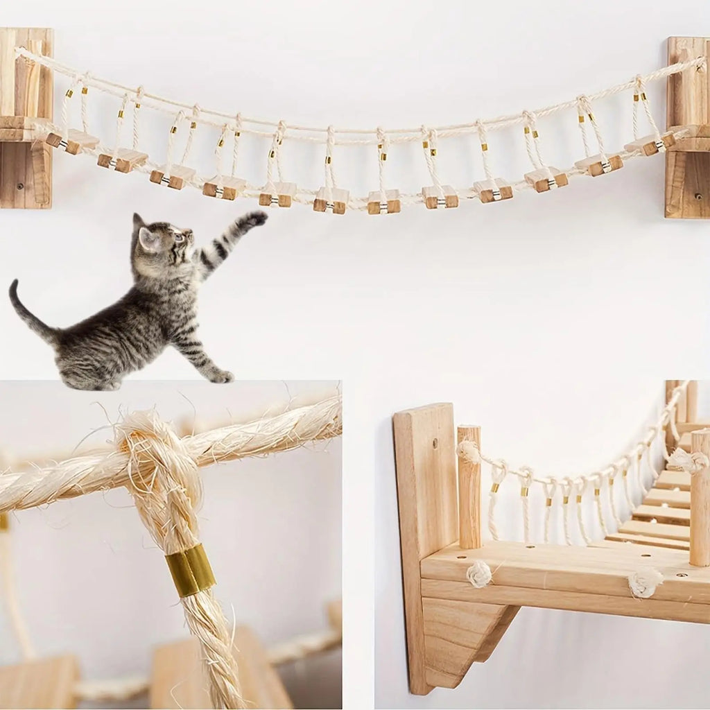 Puente y escalera de silicona para gatos con diseño resistente y largo para interior
