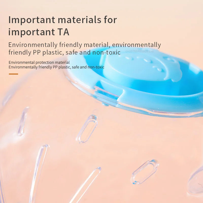 Pelota de Carrera Transparente para Pequeños Animales – Diseño Poroso y Seguro en Colores Azul y Rosa