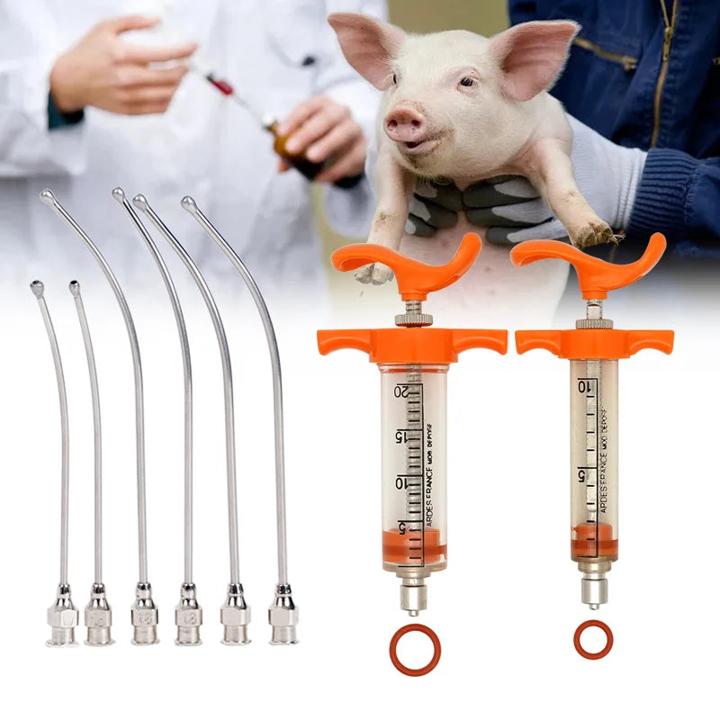 Jeringa de alimentación para aves de 10ml/20ml con tubos de gavilán y acero inoxidable