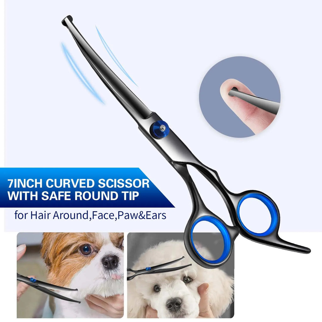 Tijeras de Grooming para Perros – Cuchilla Larga, Seguridad y Diseño Ergonómico