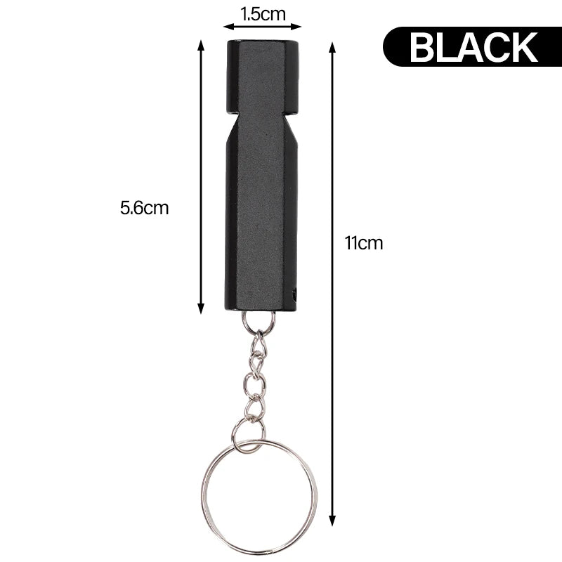Silbato de entrenamiento para aves en acero inoxidable con acabado antioxidante portátil y llavero de emergencia