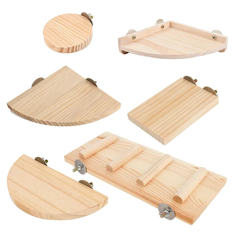 Soporte de madera para aves pequeñas y loros