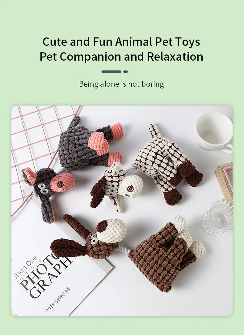 Juguete Mordedor para Perros en Cuero de Pana y Algodón PP