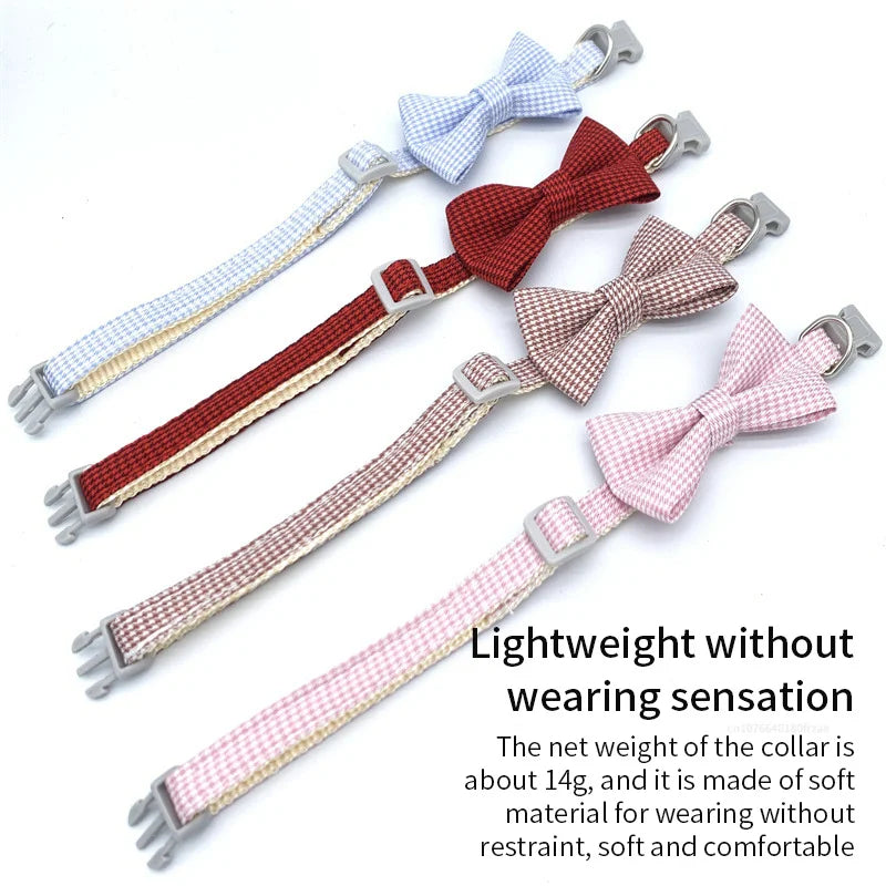 Collar ajustable con lazo y cascabel para gatos y perros - Personalizable y duradero