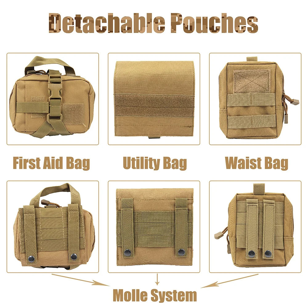 Arnés táctico para perros con bolsillos y ajuste ajustable