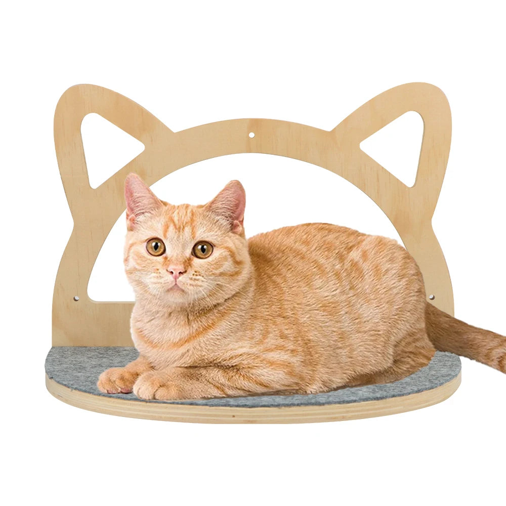 Estanterías murales para gatos con diseño de cabeza de gato y material resistente