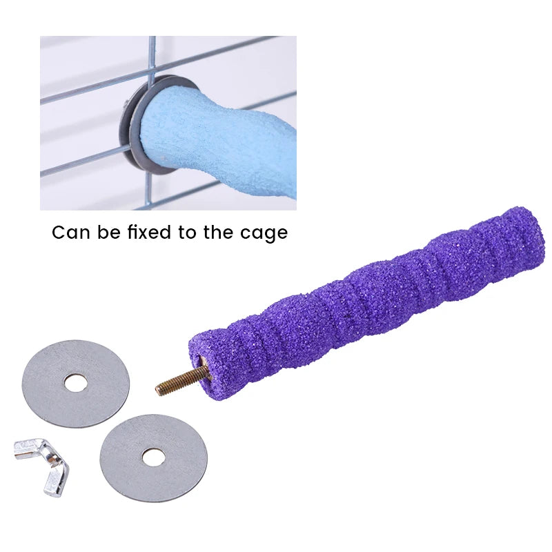 Juguete de madera para pico y garras de aves - barras de molienda y accesorios para jaula de loro
