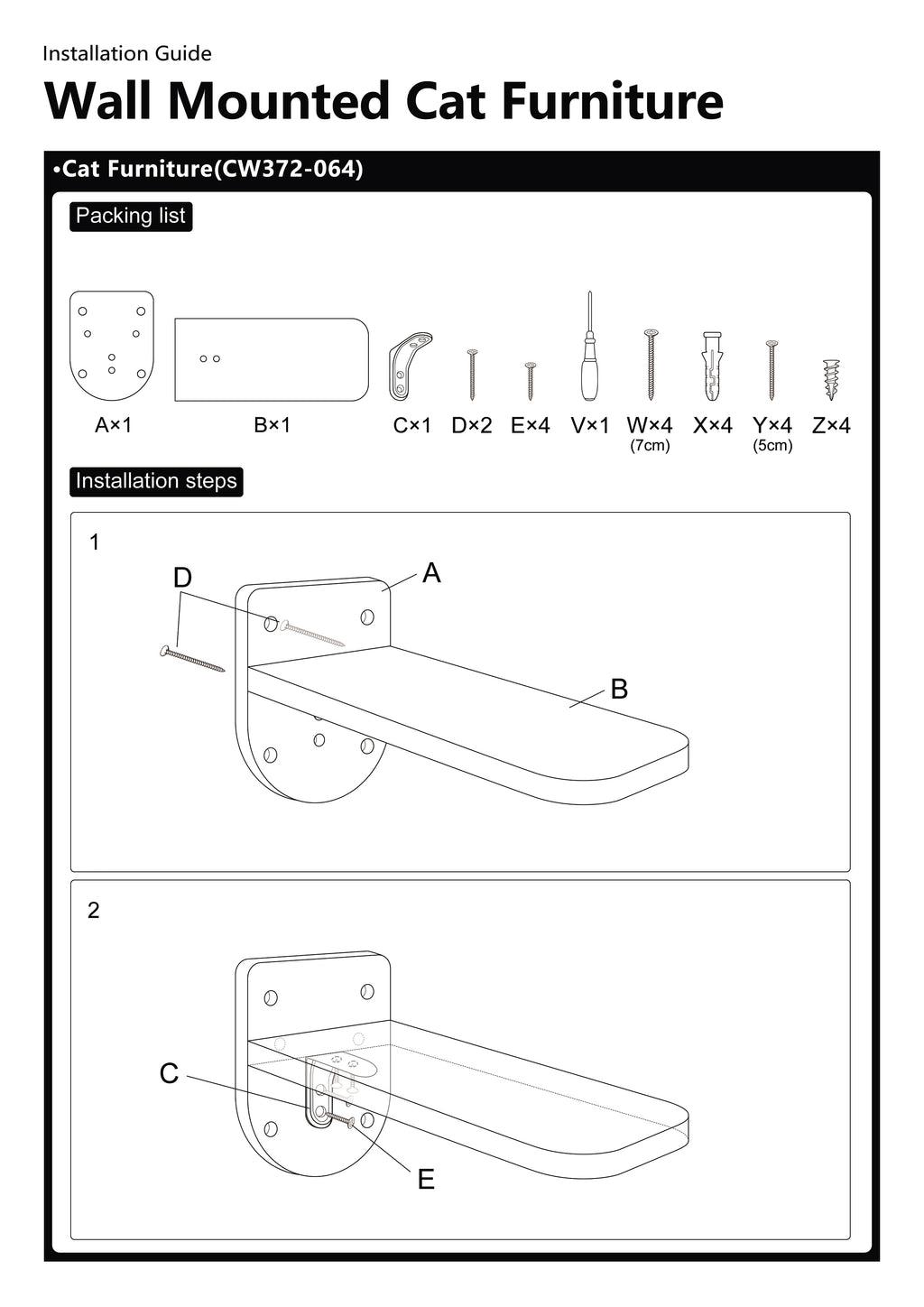 Estanterías y hamaca para gatos con diseño vertical y 3 pasos