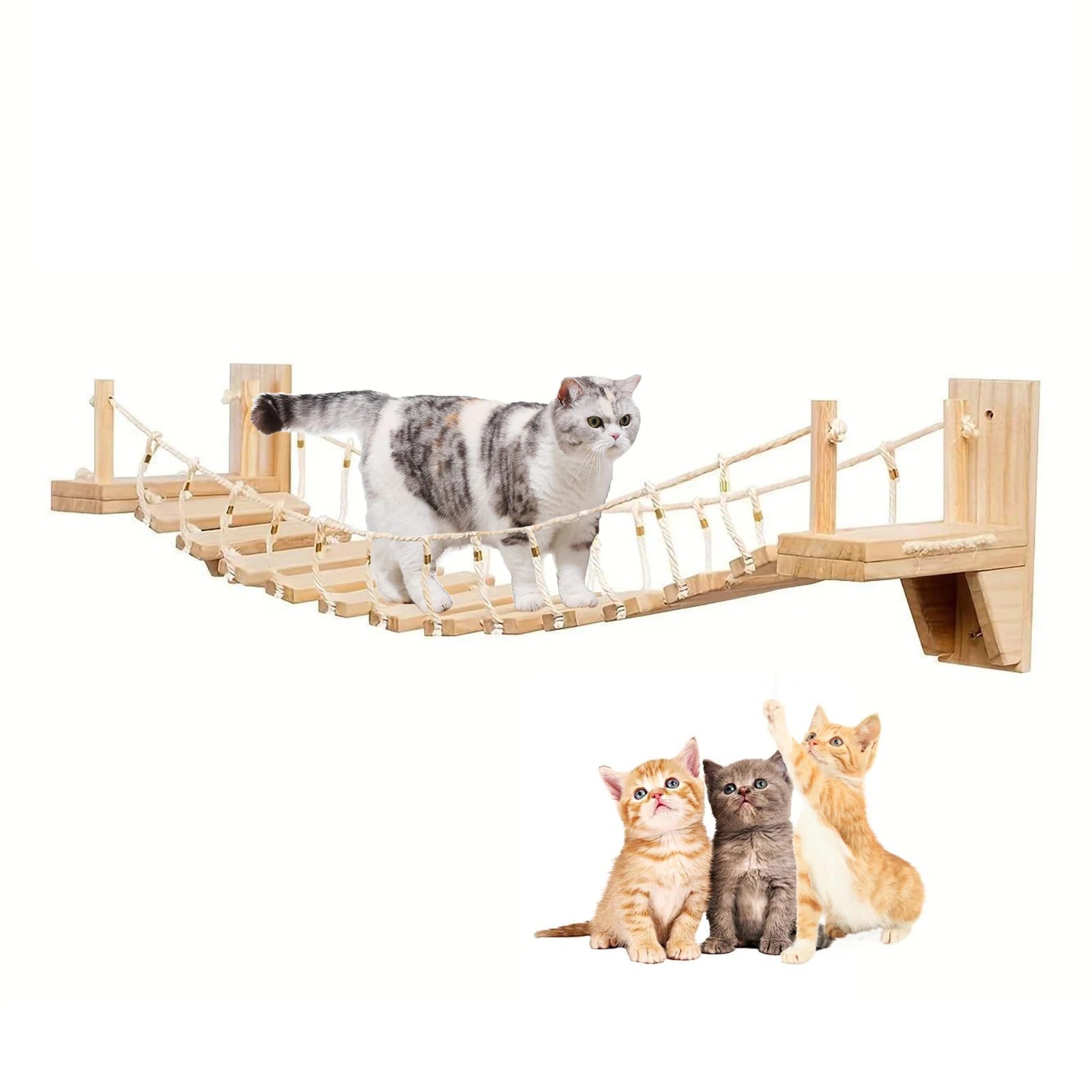 Puente y escalera de silicona para gatos con diseño resistente y largo para interior